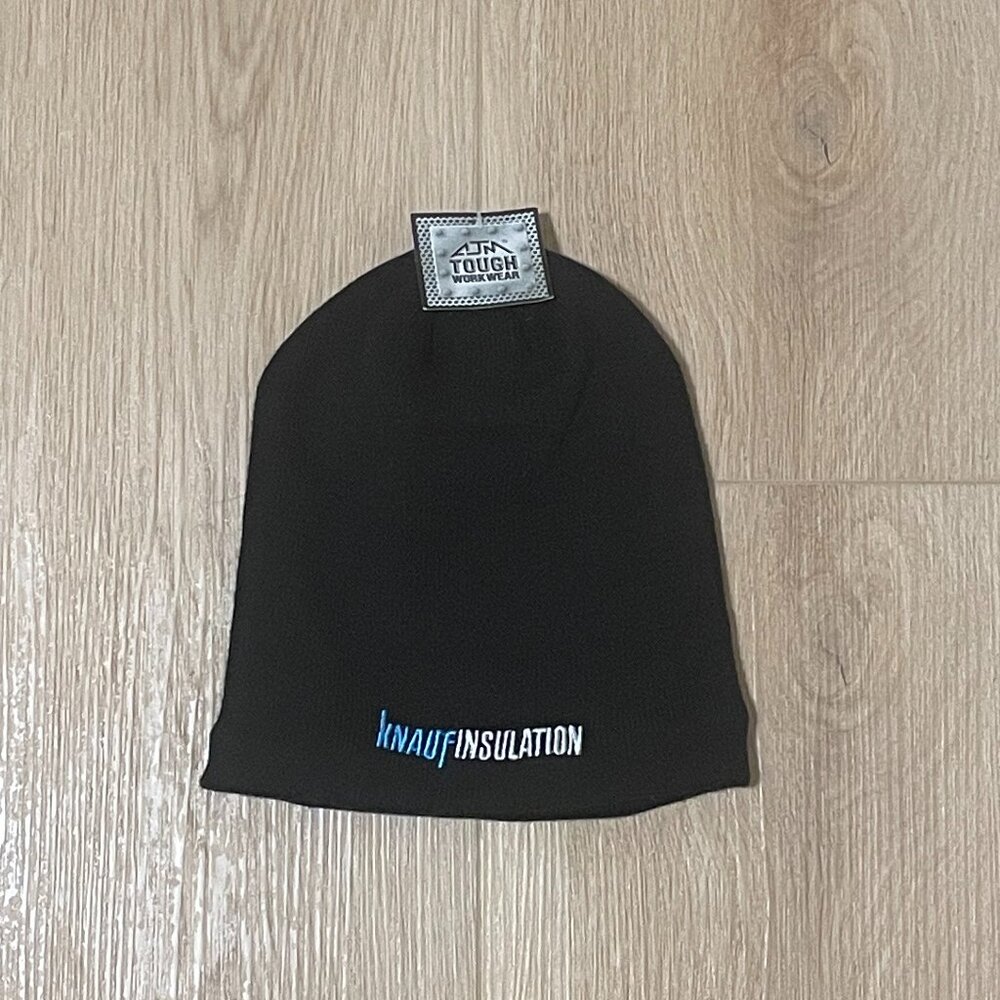 TOUGH WORKWEAR | Black Knit Fleece-Lined Toque | KNAUF INSULATION Branded